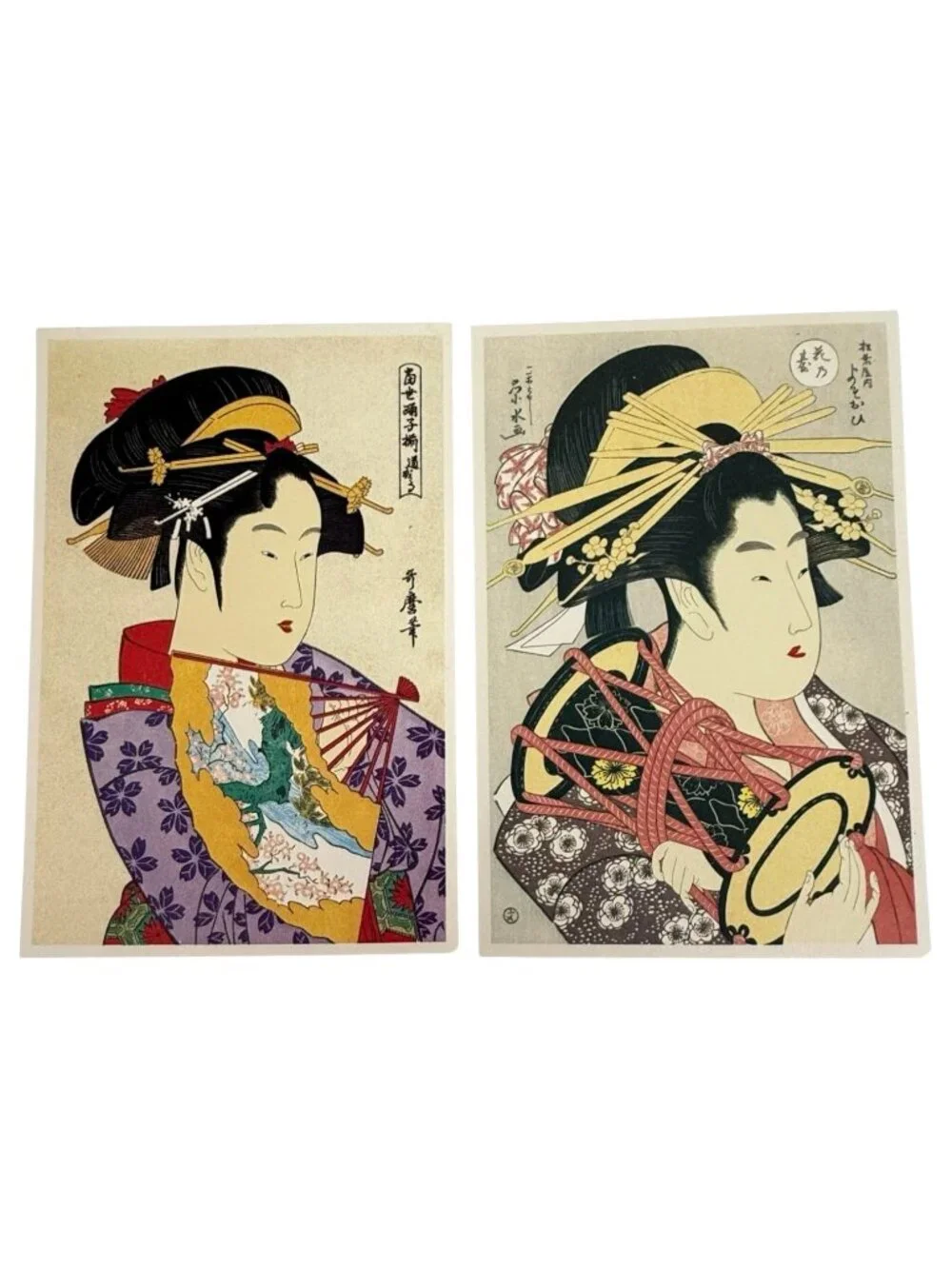 7 Japanese Fukui Asahido Postcards Kyoto Japan Beauties Geisha Girls Kabuki Acto
